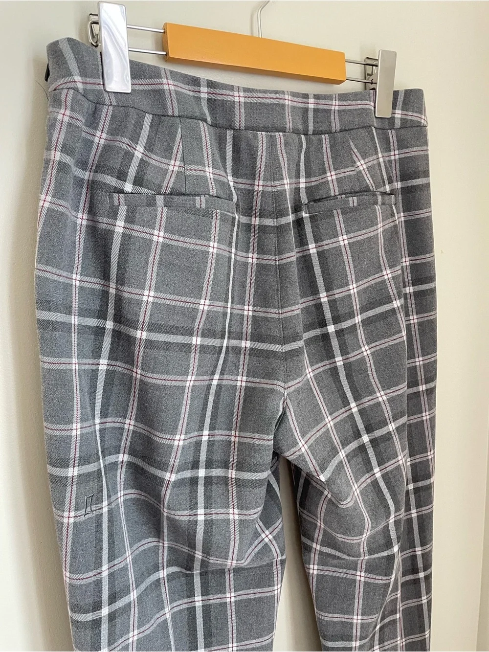 Kit and Ace Plaid Go To Trouser Pant Grey Plaid Size 8 Office Preppy Academia - Picture 7 of 12